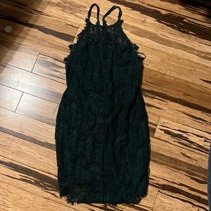 dark green free people cocktail dress